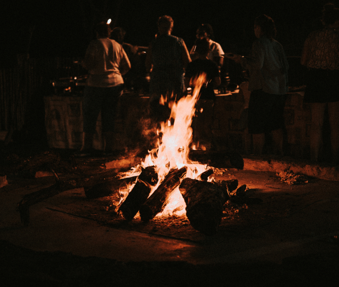 burning in a late night campfire